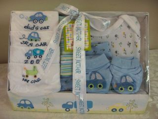 10pc Newborn Baby Boy Car Shower Gift Set Blue New in Box