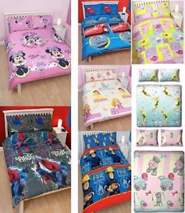 Childrens Boys Girls Novelty Double Bed Set Duvet Quilt Cover Sets Bedding