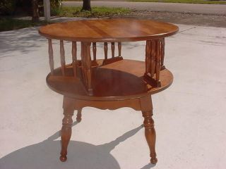 Ethan Allen Heirloom Revolving Drum Table Early American Furniture