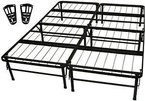 New Metal Platform Bed Frame with Headboard Brackets Twin Full Queen King