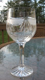 Made in Poland 13 Lovely Cut Crystal Stemware Wine Glass Goblet Clear NWOT