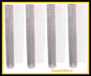4 PACK★25 Foot Long ROLLX2 Feet High 1 2"Sq Chicken Wire Hardware Cloth Coop Run