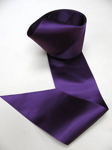 Plum Purple 4" Wide Double Faced Satin Ribbon Wedding Gown Sash 12 ft Long
