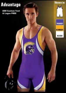 Custom Adult Advantage Wrestling Singlet Add Your Logo Coloring Text Free