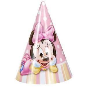 Disney Minnie Mouse 1st Birthday 8 Party Hats Party Supplies Decoration