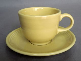 Vinatage Homer Laughlin Fiesta Ware Fiestaware Cup Mug and Saucer Yellow