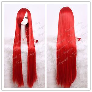 Japan Anime 100cm Long Red Tenghsieh Straight Cosplay Party Fashion COS Wig ML41