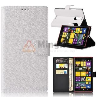 Luxury Folio PU Leather Case Wallet Cover for Nokia Lumia 1520 White New