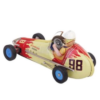 Retro Wind Up Racing Car Model Toy Collectors Lover Gift Red and Yellow Quality