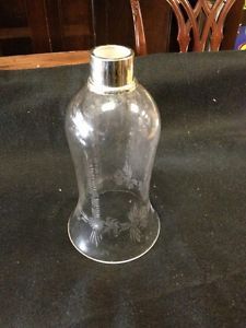 Antique Etched Glass Hurricane Shade for Lamp Candle Stick Chandelier