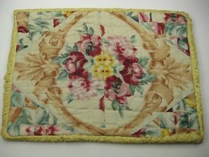 Bark Cloth Retro Vintage Inspired Floral Pillow Cover New Screen Print 11"x 15"