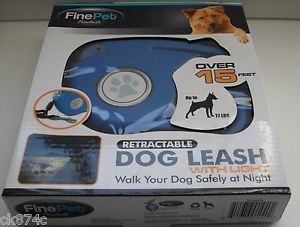 Fine Pet Retractable Dog Leash with Built in Light Over 15 ft Long