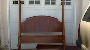 Queen Canopy Bed Cherry Wood Headboard Frame