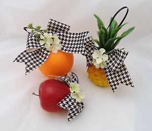 3 Artificial Fruit Christmas Tree Ornaments Orange Apple Pineapple Wall Decor