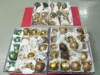 Frontgate Christmas Holiday Golden Splendor Ornament Set 60 Pieces Decor Glass