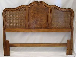 Thomasville Formal French Provincial Cane Burl Queen Headboard Tableau Vintage