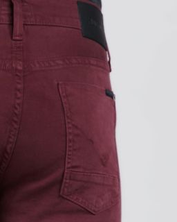 J Brand Men's Red Wine Kane Twill Pants Artisan Port Straight Leg Jeans 33 x 34