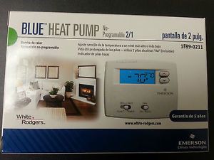 White Rodgers Emerson Blue Heat Pump Thermostat 1F89 0211 Non Programmable
