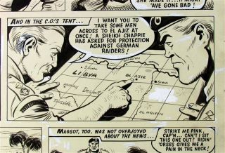 Original Artwork for Captain Hurricane Comic 3 Boards Valiant WWII Army Hero
