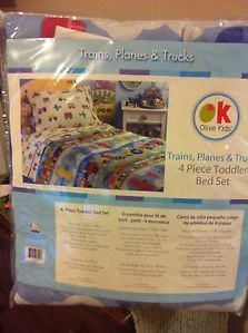 Olive Kids Toddler Bedding Set Trains Planes and Trucks