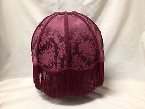 Victorian Style Floral Brocade Fabric Burgandy Table Lamp Shade
