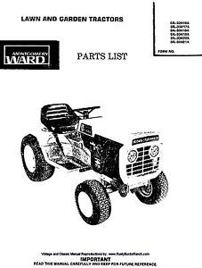 Montgomery Wards Gilson Bro's Tractors Parts Manual Gil 33416A thru Gil 33421A