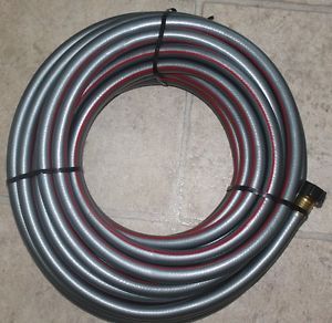 New Rubber Garden Hose 50 Foot Gray and Red Backyard Yard Lawn Water