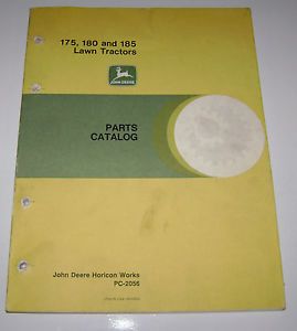 John Deere 175 180 185 Lawn Garden Tractor Parts Catalog Manual JD 1986 1987
