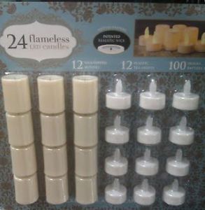 24 Pack Flameless LED Candle Set Votives Tea Light Batteries Operated Candles