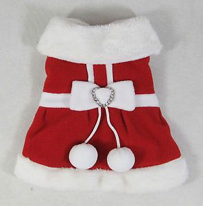 Medium Dog Dress Coat Bichon Pug Clothes Apparel Christmas Dresses