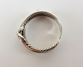 Authentic David Yurman Crossover Diamond Sterling Silver 925 Ring