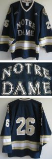 New Notre Dame Fighting Irish 26 Hockey Sewn Vintage Jersey L