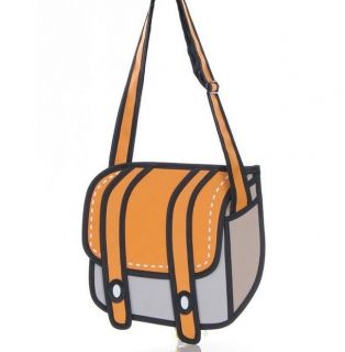 3D Jump Style 2D Drawing from Cartoon Paper Bag Comic 3D Messenger Bag ...