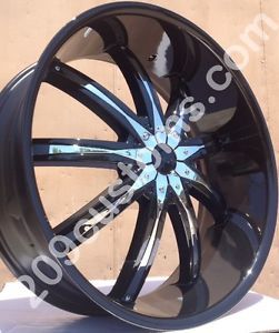 26 inch Wheels Tires DW29 Black Tahoe 2007 2008 2009 2010 2011 2012