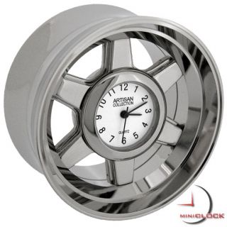 Miniature Clock Silver Mag Wheel Rim