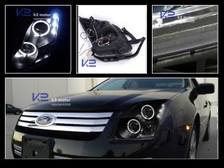 2006 2009 Ford Fusion Black Halo Projector LED DRL Headlights LH RH