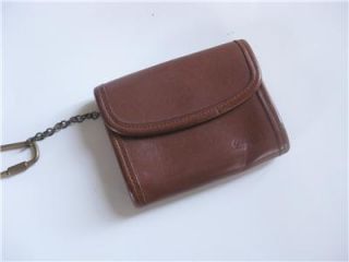 Vintage Coach British Tan Leather Keychain Mini Wallet Change Coin Purse