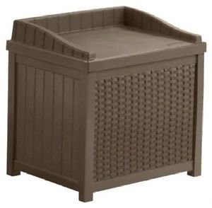 Wicker Storage Seat Outdoor Indoor Patio Furniture Pool Toy Box Deck Bench Bin