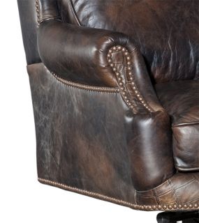 Saddle Brown Leather Executive Office Swivel Chair