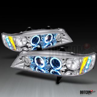 94 97 Honda Accord Chrome LED Halo Projector Headlights