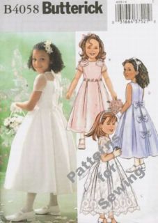 Pattern Butterick Sewing Dress Party Church Flower Girls Sizes 2 5 New