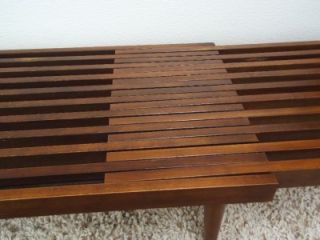 Mid Century Danish Modern Expandable Slat Bench Coffee Table 8 Feet Long