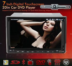 HD 3D Pip 7"Touch Screen Double DIN in Dash Car DVD Player GPS Navigation Camera