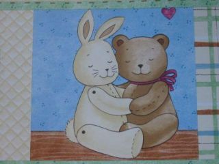 60' Kidsline Teddy Bear Hugs Wallpaper Border Baby Bunny Rabbit Nursery Country