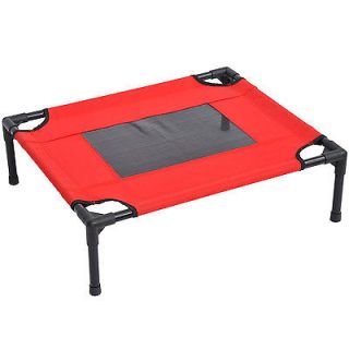 Pawhut Indoor Outdoor Elevated Portable Pet Sleeping Cot Dog Bed – Red