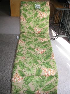 Chaise Lounge Cushion Patio Jamaica Camel Green Brown Tropical Reversible New