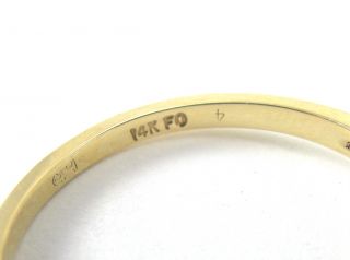 14k Yellow Gold Ring Amethyst Diamond Bowtie Design Prong Set Size 6 1 4