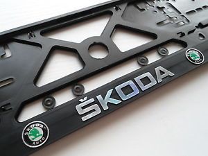 Skoda Car Accessories Number Plates Frame Holder Surround Screws