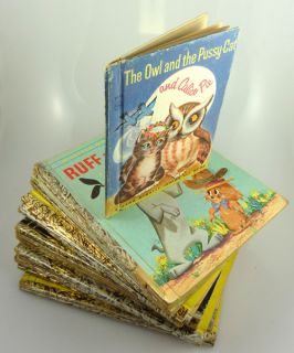Vintage Lot of 18 Walt Disney Little Golden Books Great
