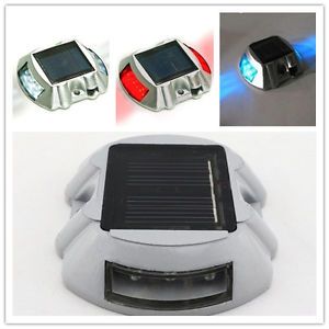 3 Color LED Solar Powered Outdoor Garden Road Stud Stair Light Path Yard Lamps